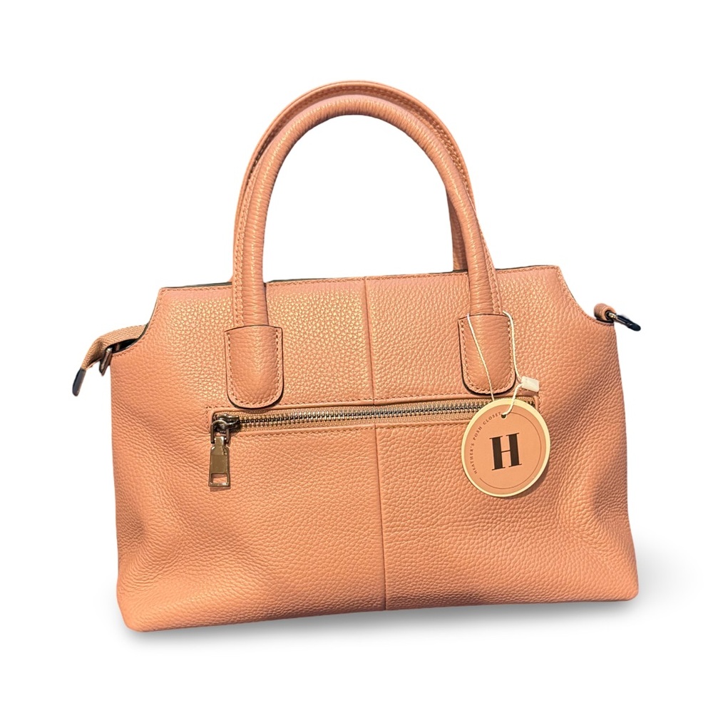 Kattee pebbled leather handle bag with detachable crossbody strap - Picture 2 of 11